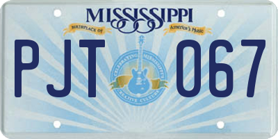 MS license plate PJT067