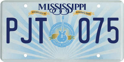 MS license plate PJT075