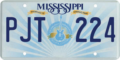 MS license plate PJT224