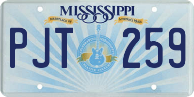 MS license plate PJT259