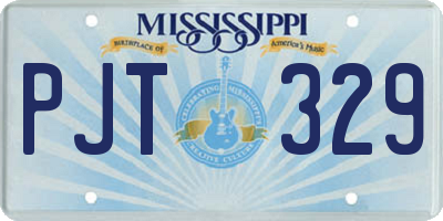 MS license plate PJT329