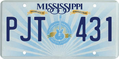 MS license plate PJT431