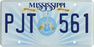 MS license plate PJT561