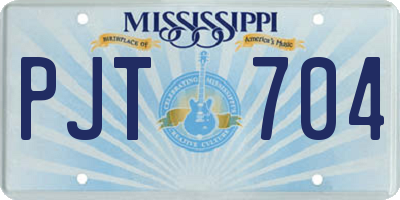 MS license plate PJT704