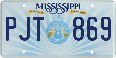 MS license plate PJT869