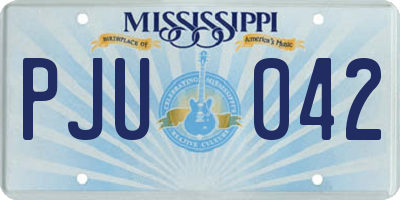MS license plate PJU042