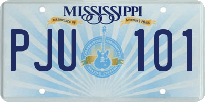 MS license plate PJU101
