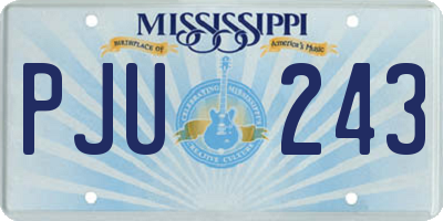 MS license plate PJU243