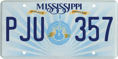MS license plate PJU357