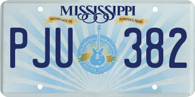 MS license plate PJU382