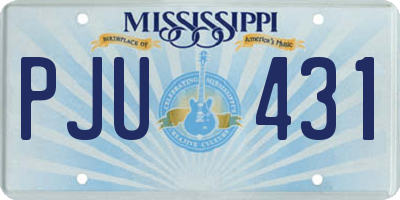 MS license plate PJU431