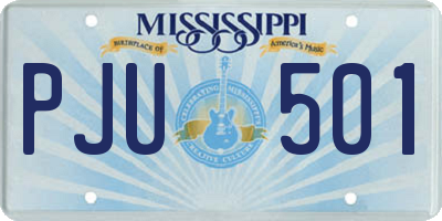 MS license plate PJU501