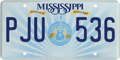 MS license plate PJU536