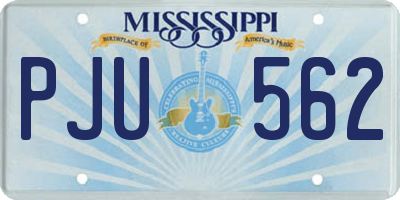 MS license plate PJU562