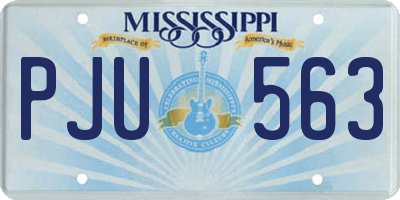 MS license plate PJU563