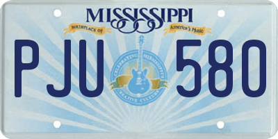 MS license plate PJU580