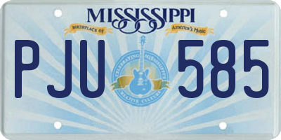 MS license plate PJU585