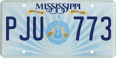 MS license plate PJU773