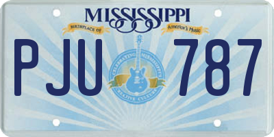 MS license plate PJU787