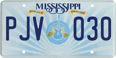 MS license plate PJV030