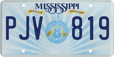 MS license plate PJV819