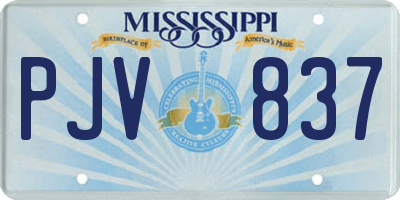 MS license plate PJV837