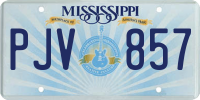 MS license plate PJV857