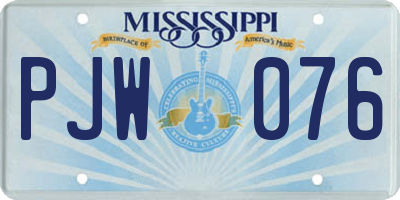 MS license plate PJW076