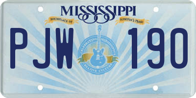 MS license plate PJW190