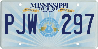 MS license plate PJW297