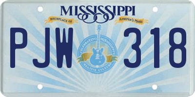 MS license plate PJW318