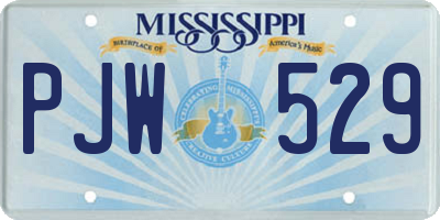 MS license plate PJW529