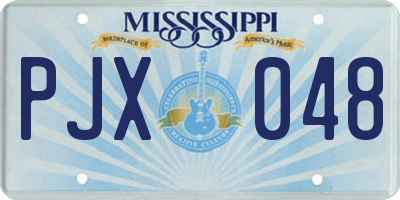 MS license plate PJX048