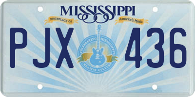 MS license plate PJX436
