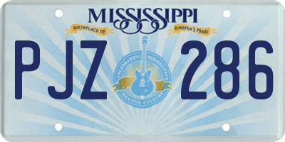 MS license plate PJZ286