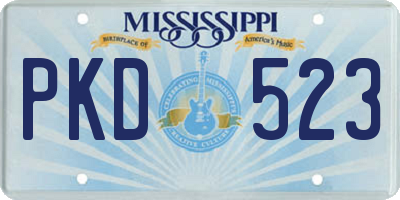 MS license plate PKD523