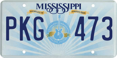 MS license plate PKG473