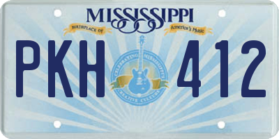 MS license plate PKH412