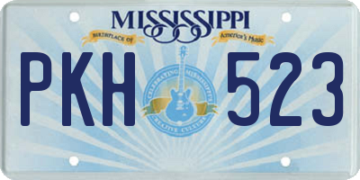 MS license plate PKH523