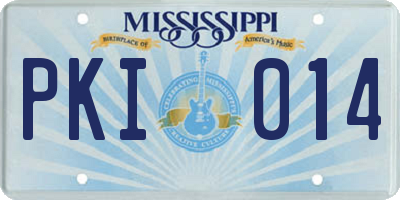 MS license plate PKI014