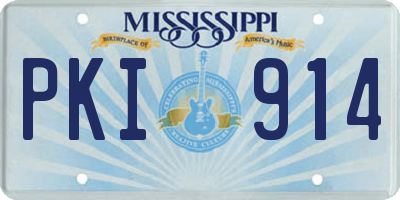 MS license plate PKI914