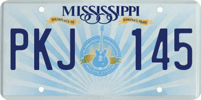MS license plate PKJ145
