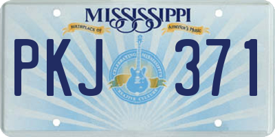 MS license plate PKJ371