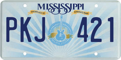 MS license plate PKJ421