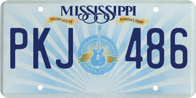 MS license plate PKJ486