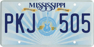 MS license plate PKJ505