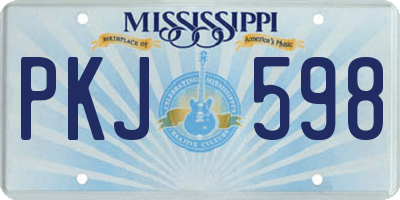 MS license plate PKJ598