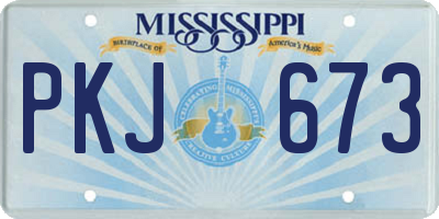 MS license plate PKJ673