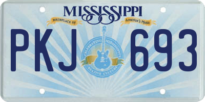 MS license plate PKJ693