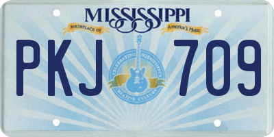 MS license plate PKJ709